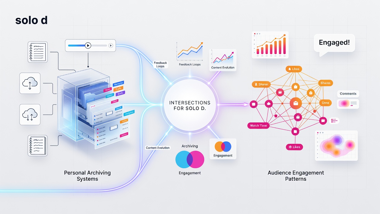 Diagram showing data pathways between private archives and public audience interaction layers